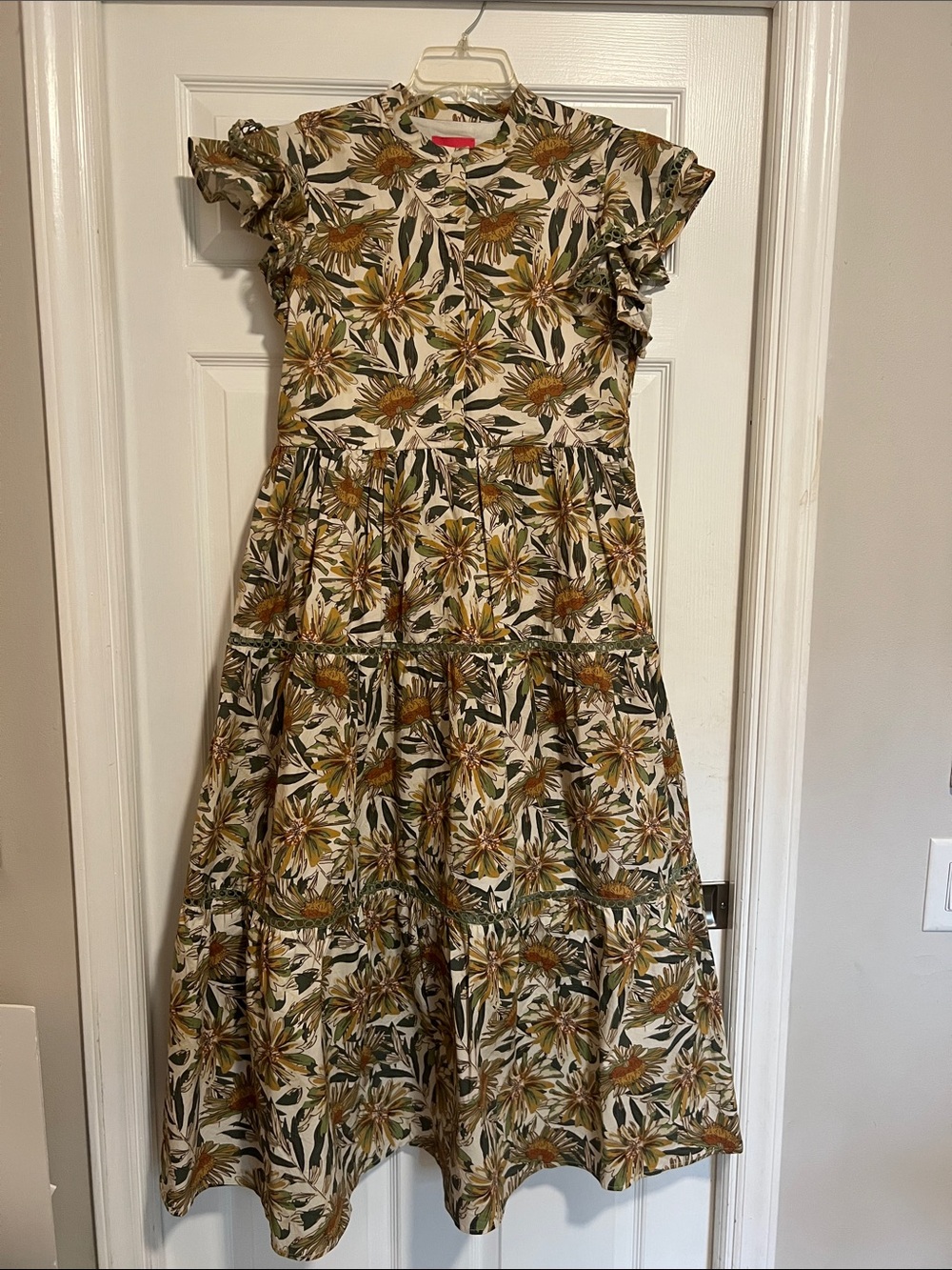 Marie by Victoria Dunn tiered floral dress sz large fits medium